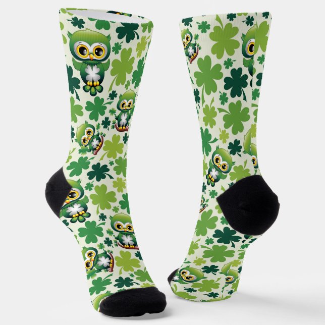 Chaussette Bébé Hibou Mignon St Patrick Dessin Animé (Angulaire)