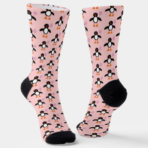 Chaussette Bébé rose mignon fille Penguin modèle