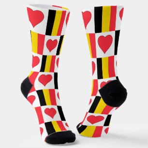 Chaussette Belgique Drapeau Coeur Motif Fun Belgian Pride