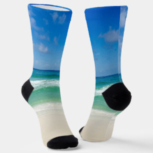 Chaussette Belle plage Cool Blue Ocean Waves Photographie