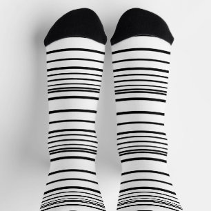 Chaussette Belles rayures blanches noires