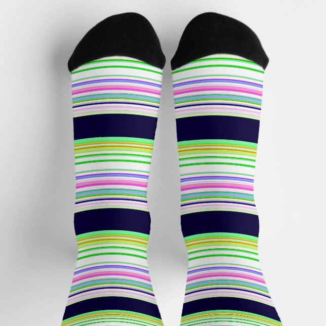 Chaussette Belles rayures bleues (Haut)