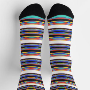 Chaussette Belles rayures bleues noires