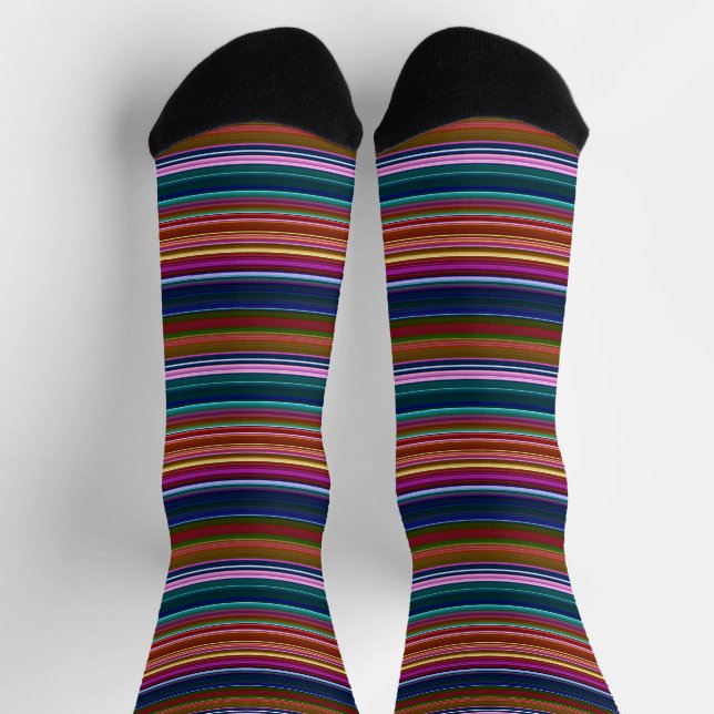 Chaussette Belles rayures colorées rétro (Haut)