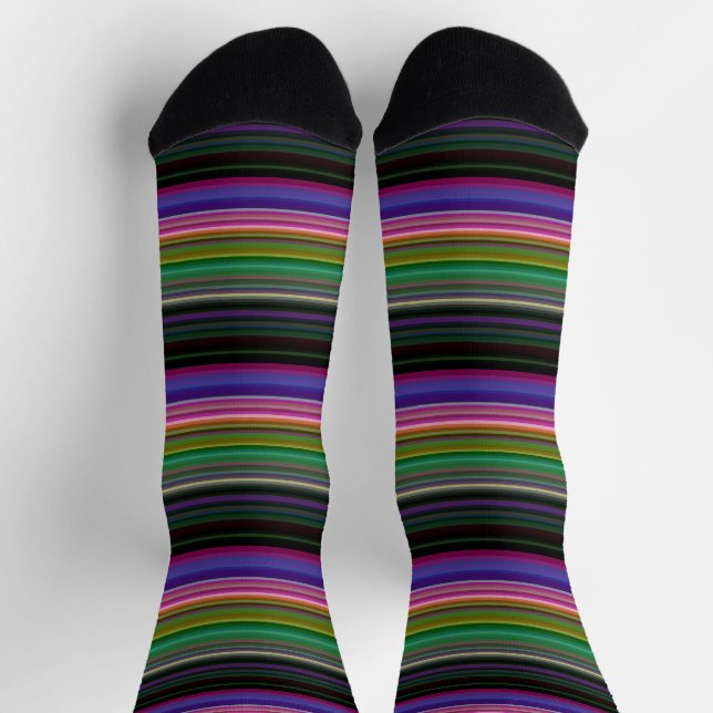 Chaussette Belles rayures colorées rétro (Haut)