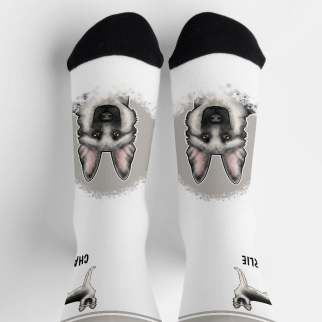 Chaussette Berger Allemand Silver Sable avec nom personnalisé (Haut)