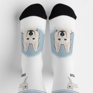Chaussette Berger Blanc Suisse Chien GSD Blanc Avec Nom