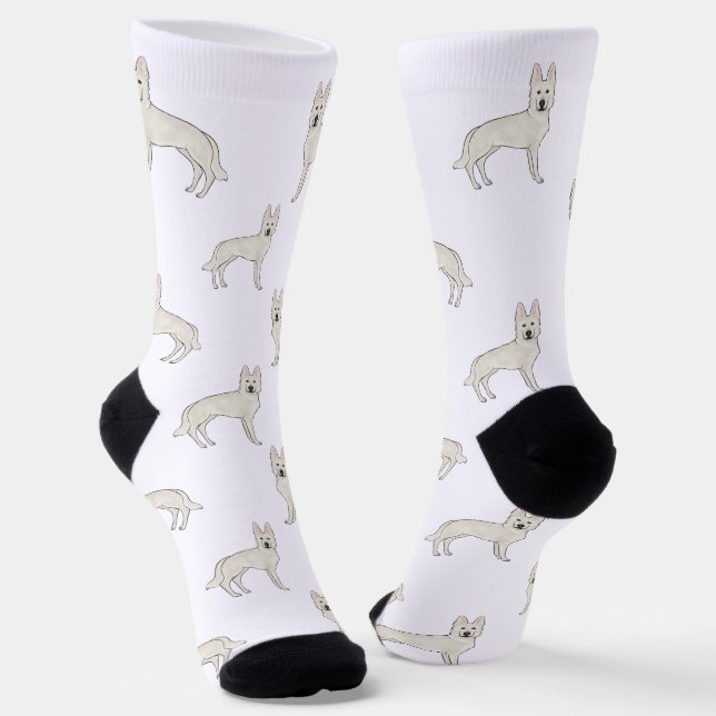 Chaussette Berger suisse blanc GSD mignon chien Motif (Angulaire)