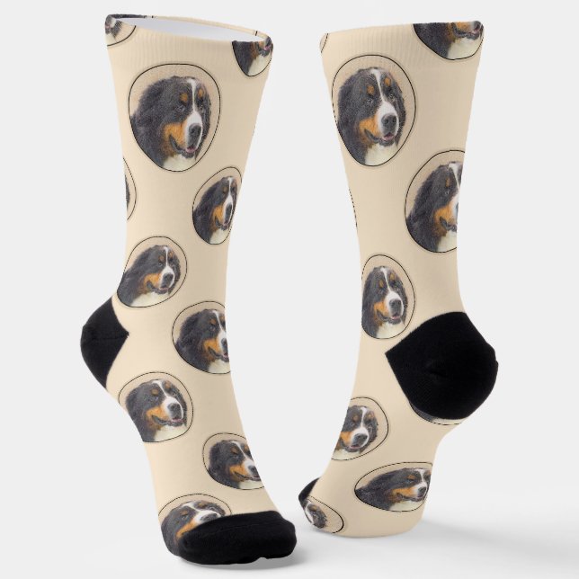 Chaussette Bernese Mountain Dog Berner Peinture de mignons an (Angulaire)