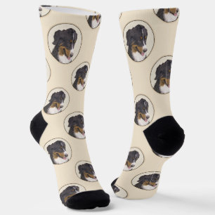 Chaussette Bernese Mountain Dog Berner Peinture de mignons an