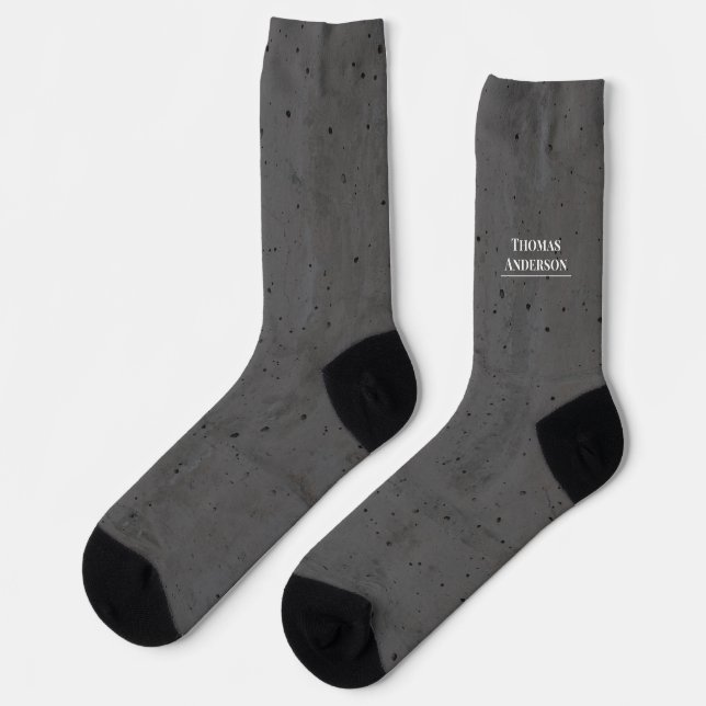 Chaussette Béton Moderne Blanc et Gris Foncé (Gauche)
