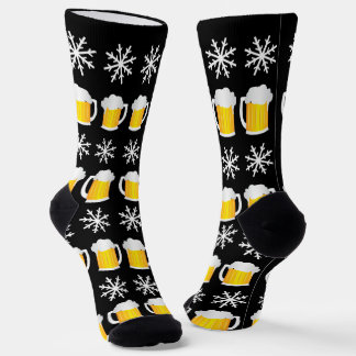 Chaussette Bière de Noël et Motif de flocons de neige