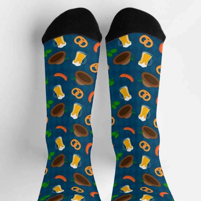 Chaussette Bière Oktoberfest, Chaussettes Motifs Pretzel & Sa (Haut)