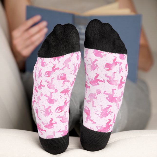 Chaussette Bigfoot Valentine's Sock en rose (Fond)