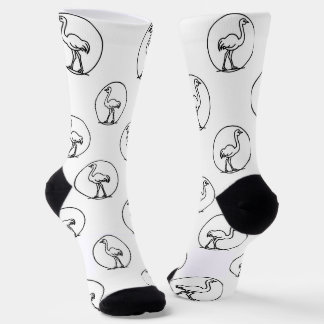 Chaussette Black and White Simple Ostrich Socks