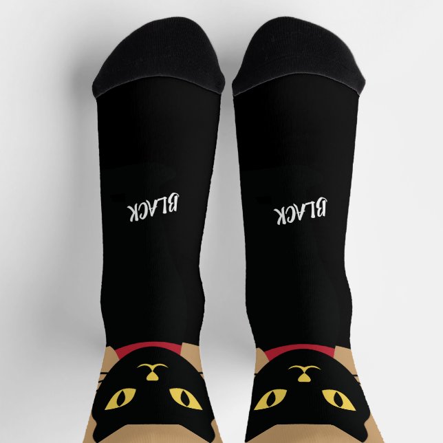 Chaussette Black Cat Socks Gift for Cat Lovers (Haut)