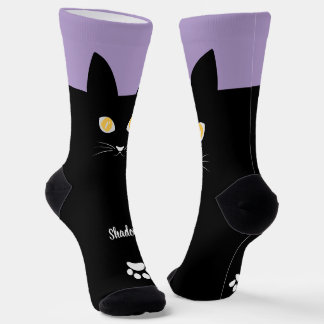 Chaussette Black Cat Socks Gift for Cat Mom & Cat Dad Lovers