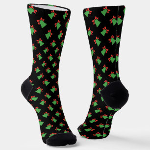 Chaussette Black Christmas Bell Motif sans couture