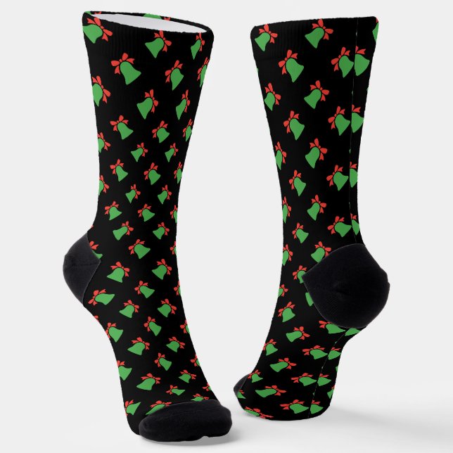 Chaussette Black Christmas Bell Motif sans couture (Angulaire)