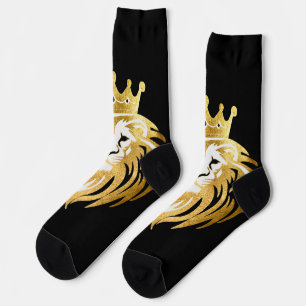 Chaussette Black Faux Gold King Lionhead tendance