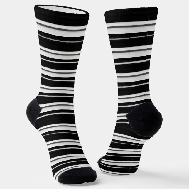 Chaussette Black Stripe Socks – Bold Monochrome Style (Angulaire)