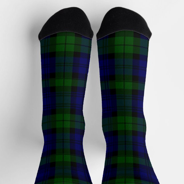Chaussette Black Watch Tartan Blue Green Plaid (Haut)