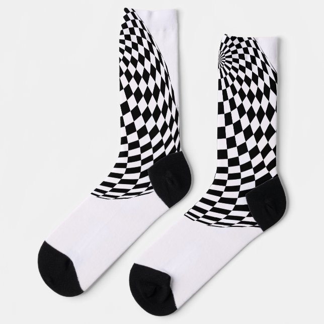 Chaussette Black/White Checkered Globes Thunder_Cove (Gauche)