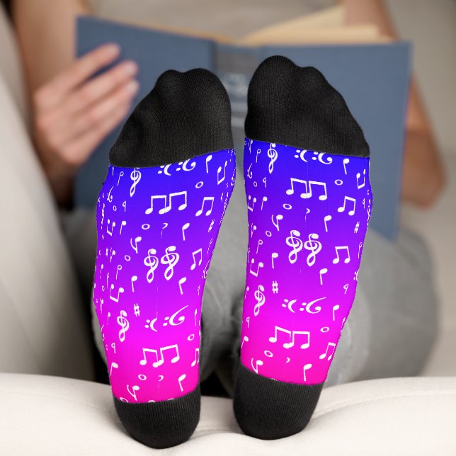 Chaussette blanc et arc-en-ciel Musical  (Fond)