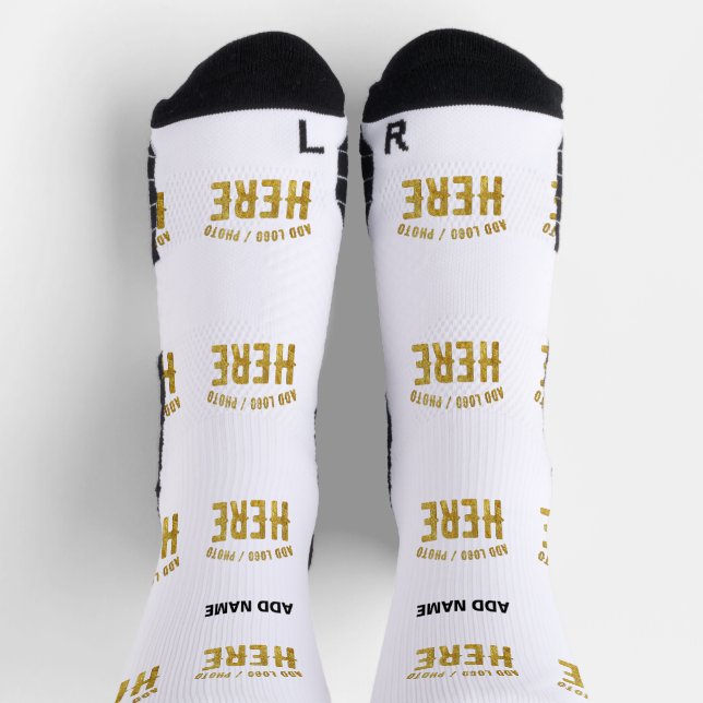 CHAUSSETTE BLANC PERSONNALISABLE MODERNE DE MARQUE VÉRIFIÉ ST (Haut)