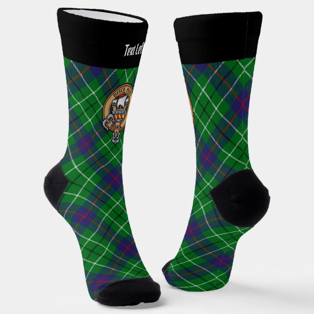 Chaussette Blason du clan Duncan sur tartan (Angulaire)