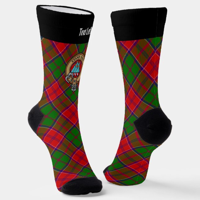 Chaussette Blason du clan Grant sur tartan (Angulaire)
