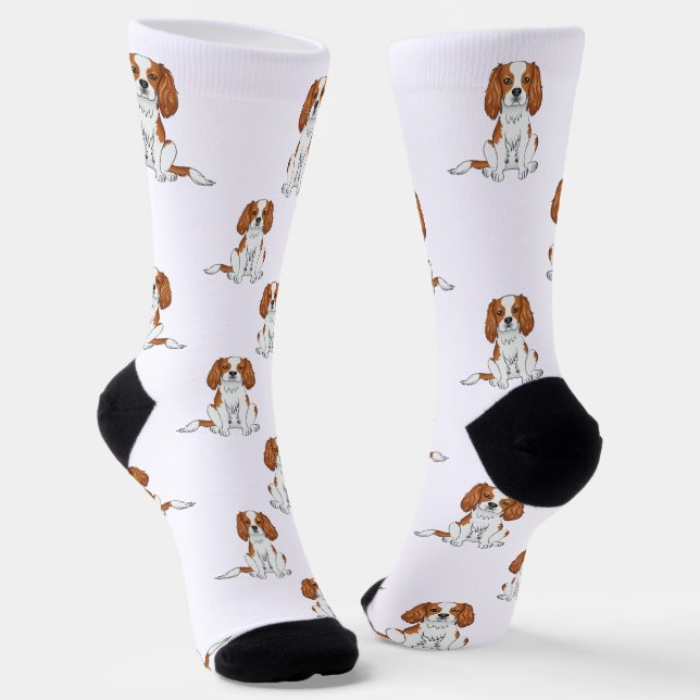 Chaussette Blenheim Cavalier King Charles Spaniel Chien Motif (Angulaire)