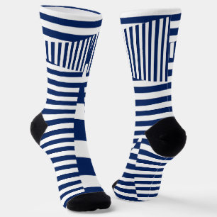 Chaussette Bleu et blanc sur bandes