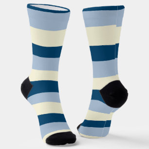 Chaussette Bleu foncé, Bleu clair et Crème