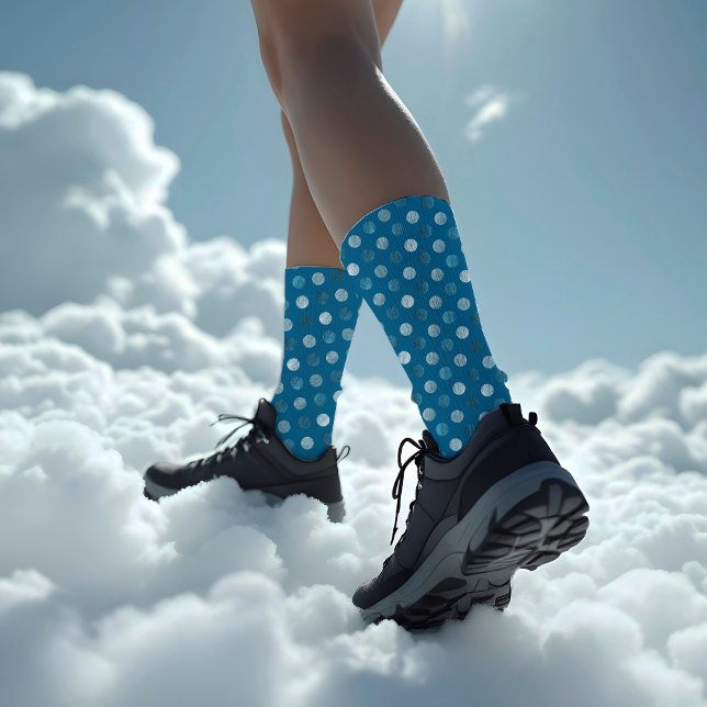 Chaussette Bleu Pois moderne & élégant Noël (Créateur téléchargé)