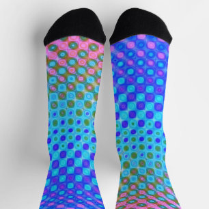 Chaussette bleu pourpre jaune vert