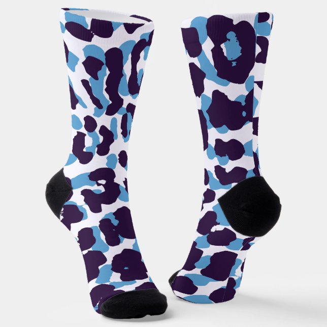 Chaussette Bleu Tigre Imprimez sur mesure un équipage Premium (Angulaire)