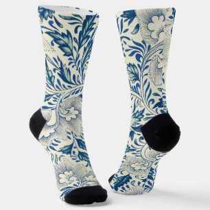 Chaussette Bleu Vintage Floral Asiatique : Chinoiserie Antiqu
