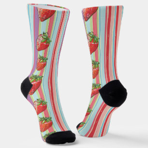 Chaussette Bliss de Berry à rayures - Pop d'Art frais fraise