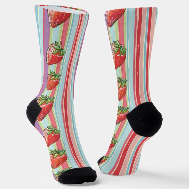 Chaussette Bliss de Berry à rayures - Pop d'Art frais fraise (Angulaire)