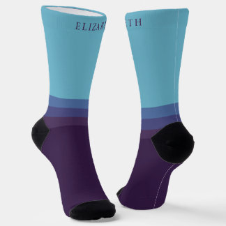 Chaussette Bloc de couleur bleu foncé clair personnalisé