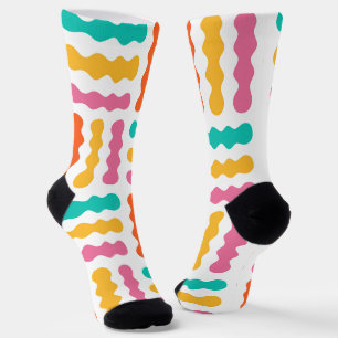 Chaussette Blocs ondulés colorés géométriques vibrants