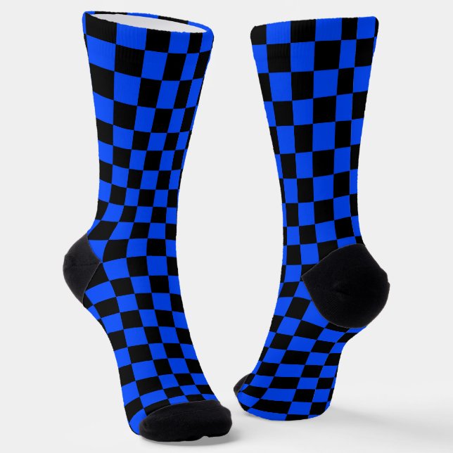 Chaussette Blue and black checkerboard pattern (Angulaire)