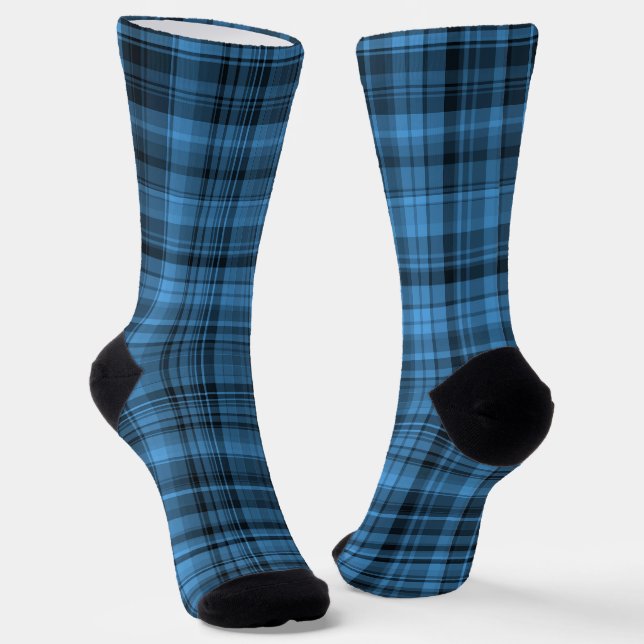 Chaussette Blue Black Plaid Pattern (Angulaire)