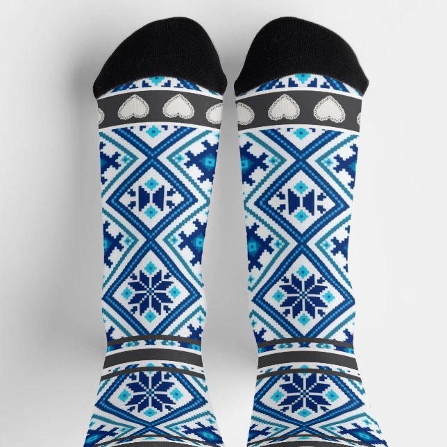 Chaussette Blue flower patten Socks (Haut)