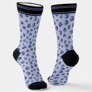 Chaussette Blueberry Motif Nom personnalisé Bleu