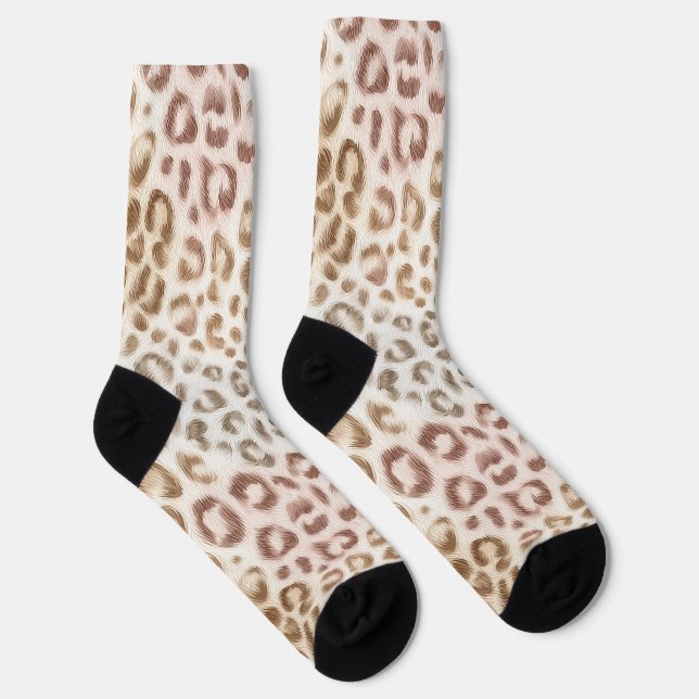 Chaussette Blush Chic Ivoire Léopard   (Droite)