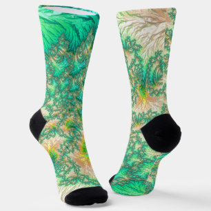 Chaussette Bohème vibrant tripant fractale abstrait spirale
