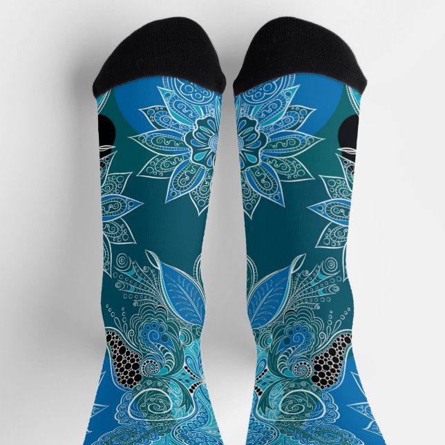 Chaussette Boho aux fleurs Abstraites (Haut)