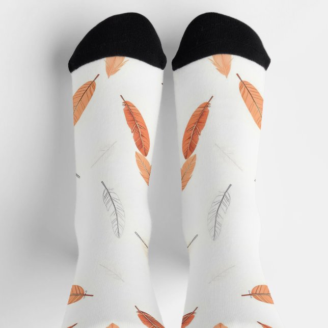 Chaussette Boho Plumes populaires Collection de luxe (Haut)
